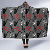 Saxophone Pattern Print Hooded Blanket-grizzshop