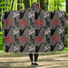 Saxophone Pattern Print Hooded Blanket-grizzshop