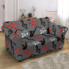 Saxophone Pattern Print Loveseat Cover-grizzshop