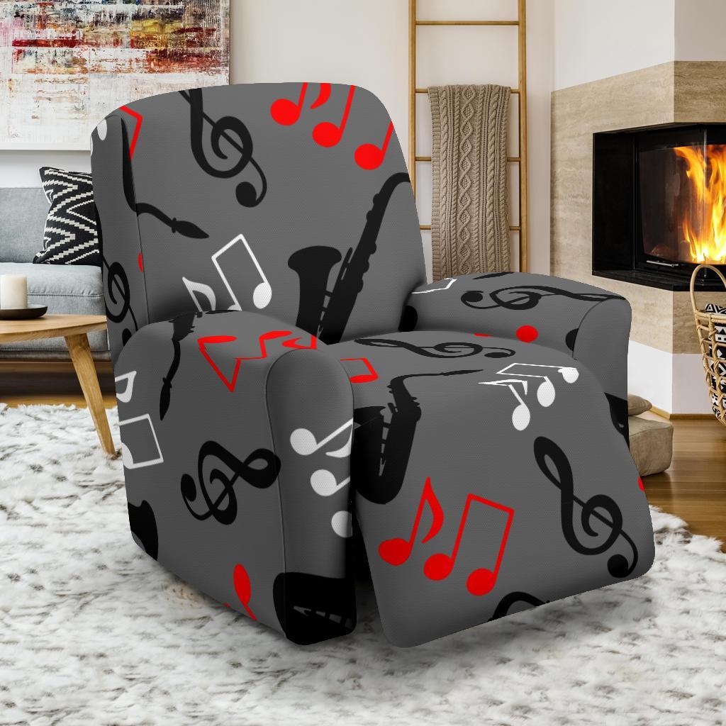 Saxophone Pattern Print Recliner Cover-grizzshop