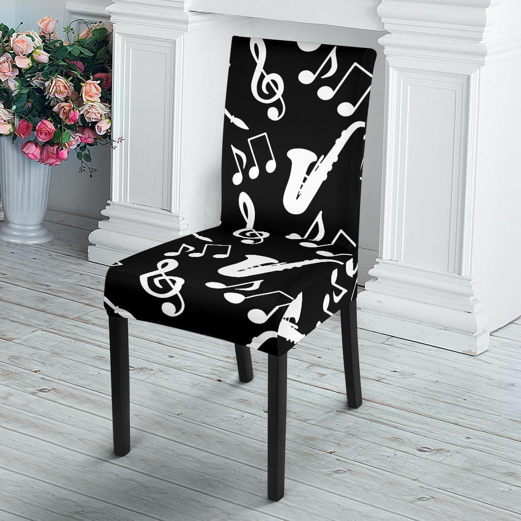 Saxophone Print Pattern Chair Cover-grizzshop