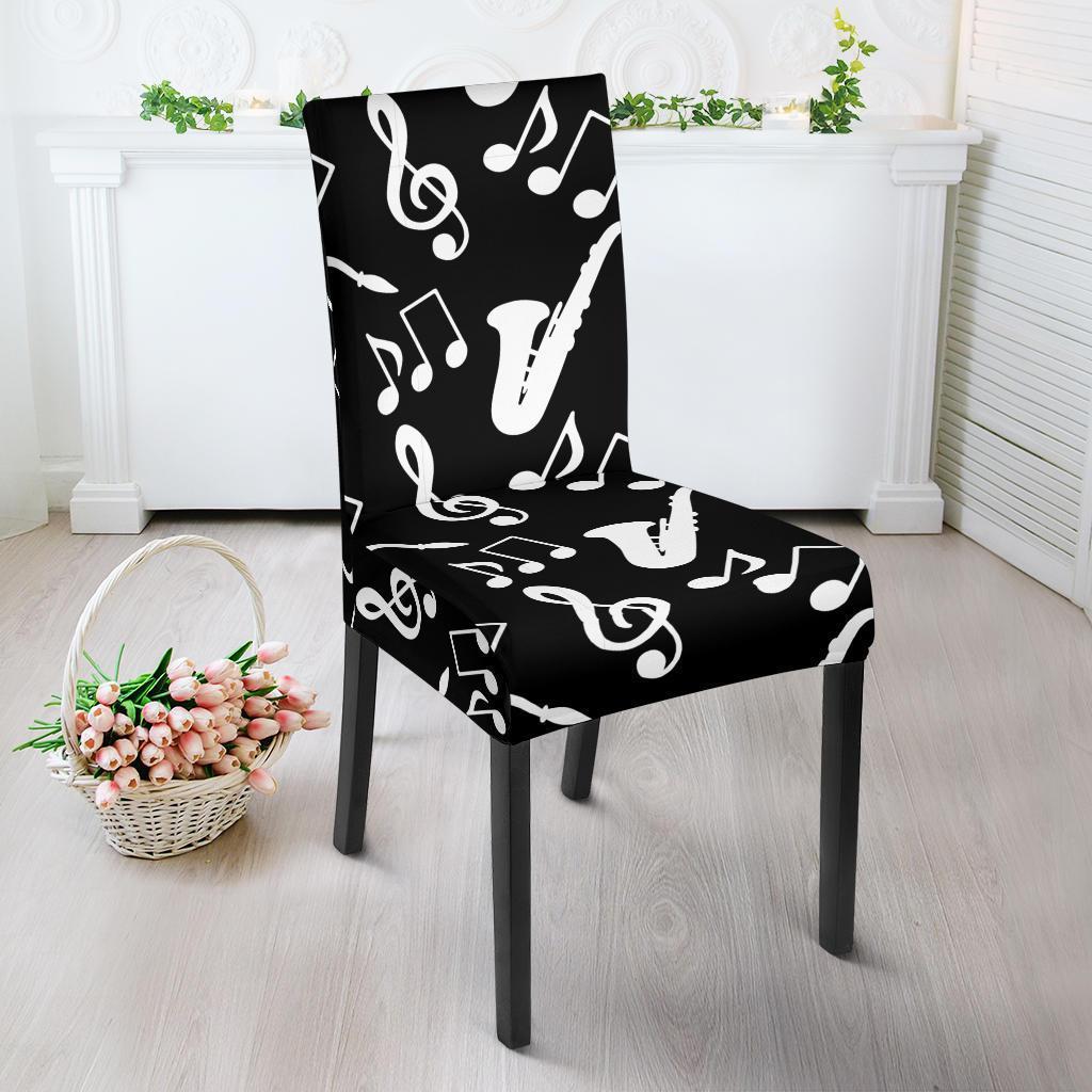 Saxophone Print Pattern Chair Cover-grizzshop