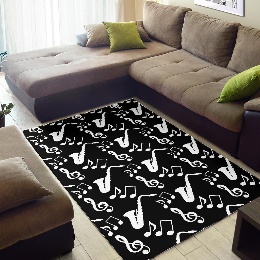 Saxophone Print Pattern Floor Mat-grizzshop