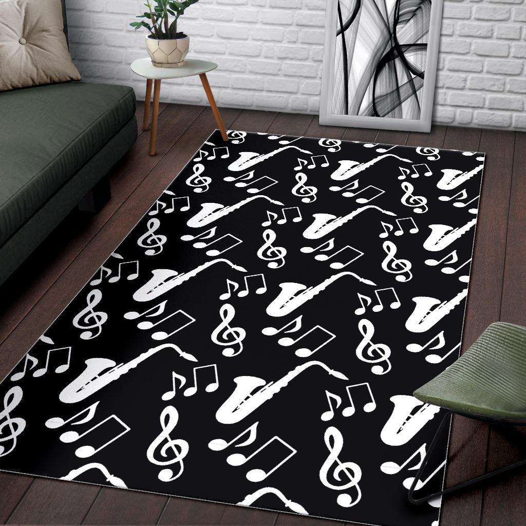 Saxophone Print Pattern Floor Mat-grizzshop