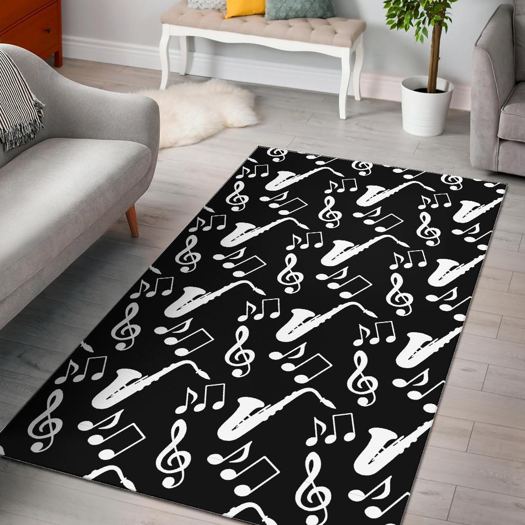 Saxophone Print Pattern Floor Mat-grizzshop