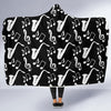 Saxophone Print Pattern Hooded Blanket-grizzshop