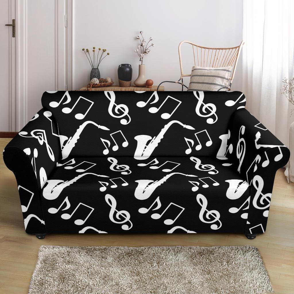 Saxophone Print Pattern Loveseat Cover-grizzshop