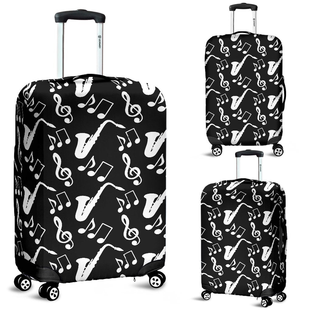 Saxophone Print Pattern Luggage Cover Protector-grizzshop