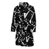 Saxophone Print Pattern Men Long Robe-grizzshop