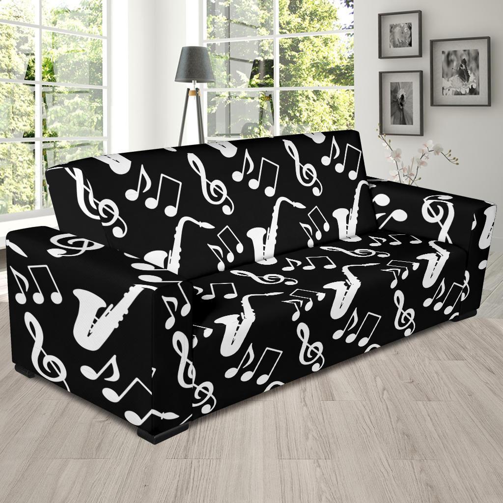 Saxophone Print Pattern Sofa Covers-grizzshop