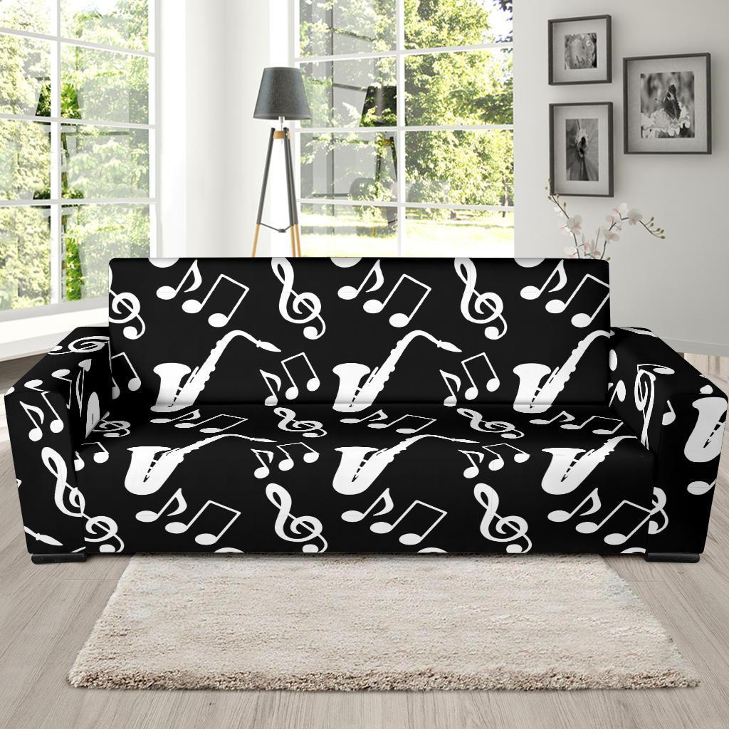 Saxophone Print Pattern Sofa Covers-grizzshop