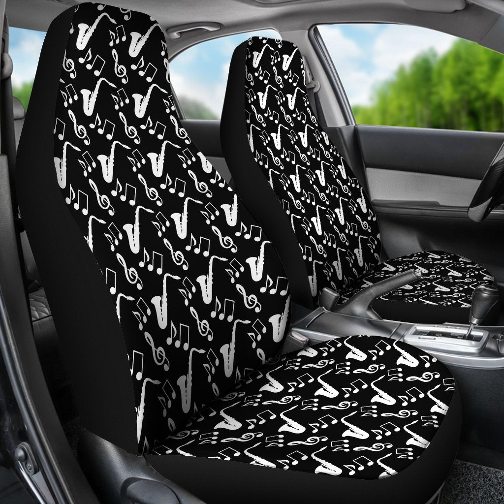 Saxophone Print Pattern Universal Fit Car Seat Cover-grizzshop