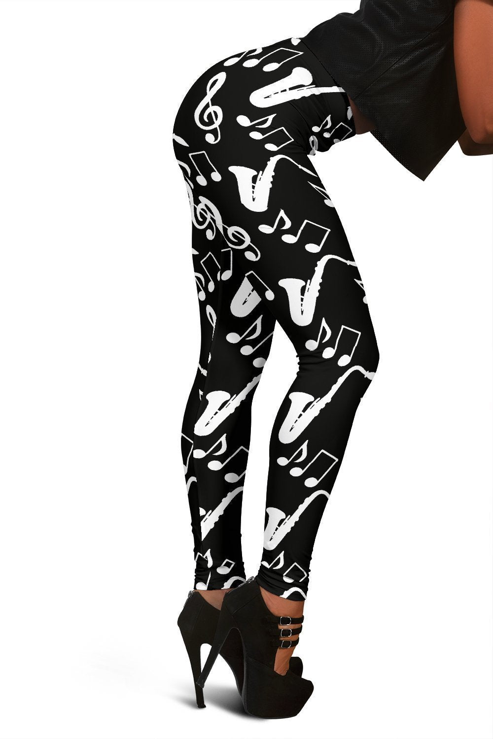 Saxophone Print Pattern Women Leggings-grizzshop