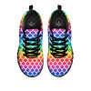 Scale Rainbow Mermaid Print Pattern Black Sneaker-grizzshop