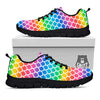 Scale Rainbow Mermaid Print Pattern Black Sneaker-grizzshop