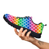 Scale Rainbow Mermaid Print Pattern Black Sneaker-grizzshop