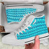 Scales Mermaid Blue Print Pattern White High Top Shoes-grizzshop