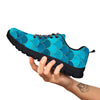 Scales Teal Mermaid Print Pattern Black Sneaker-grizzshop