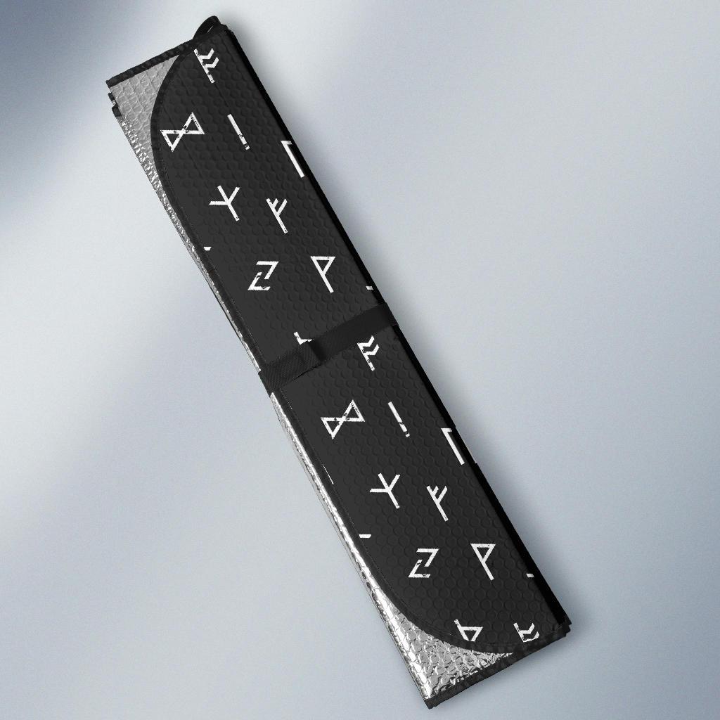 Scandinavian Viking Futhark Norse Runes Pattern Print Car Sun Shade-grizzshop