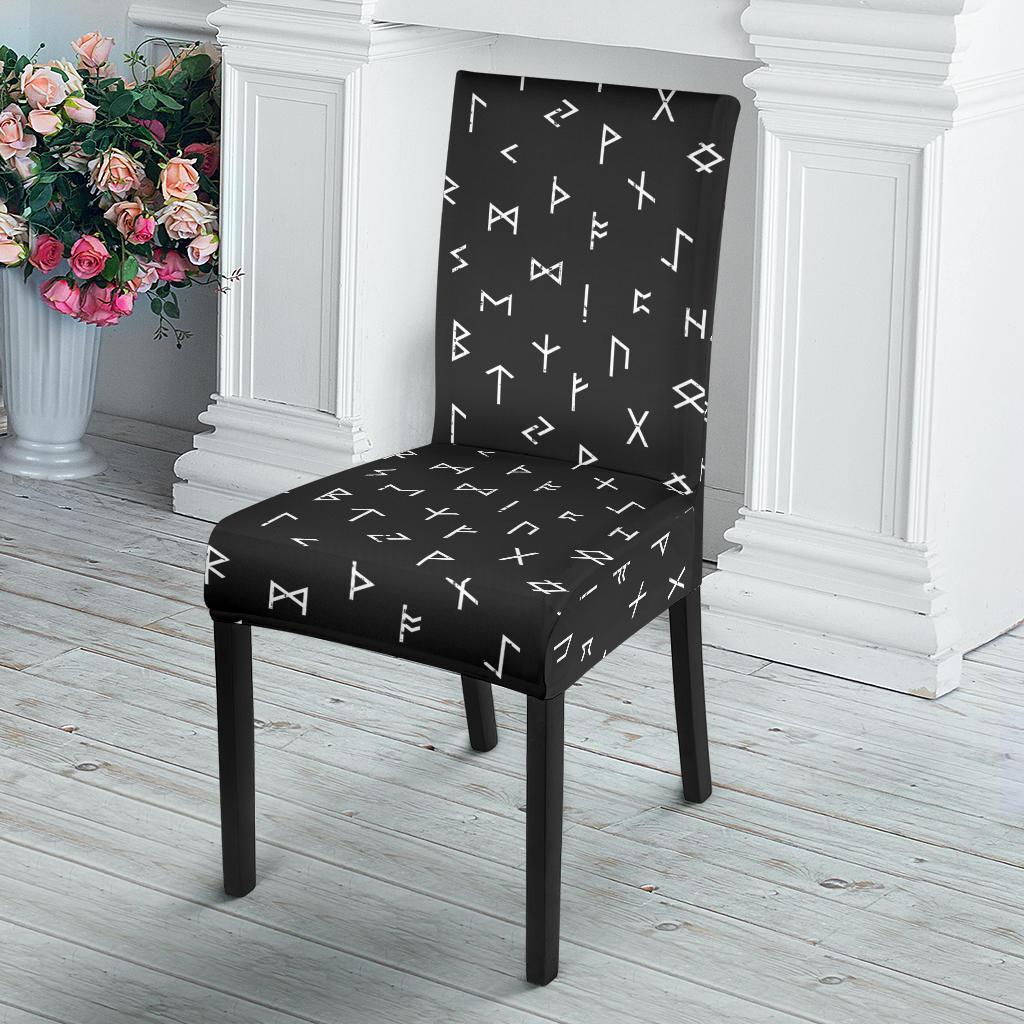 Scandinavian Viking Futhark Norse Runes Pattern Print Chair Cover-grizzshop