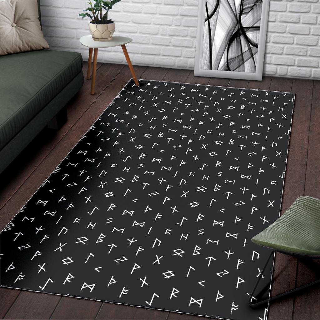 Scandinavian Viking Futhark Norse Runes Pattern Print Floor Mat-grizzshop