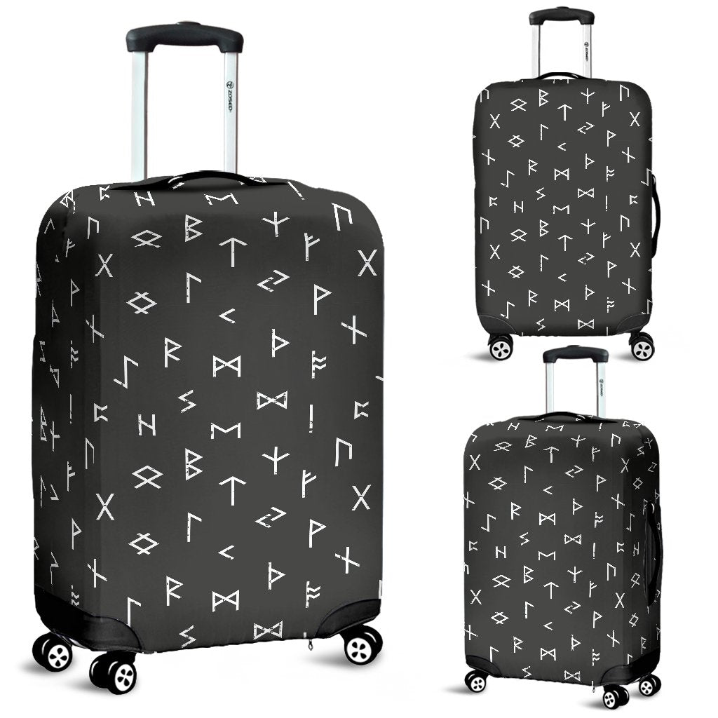 Scandinavian Viking Futhark Norse Runes Pattern Print Luggage Cover Protector-grizzshop