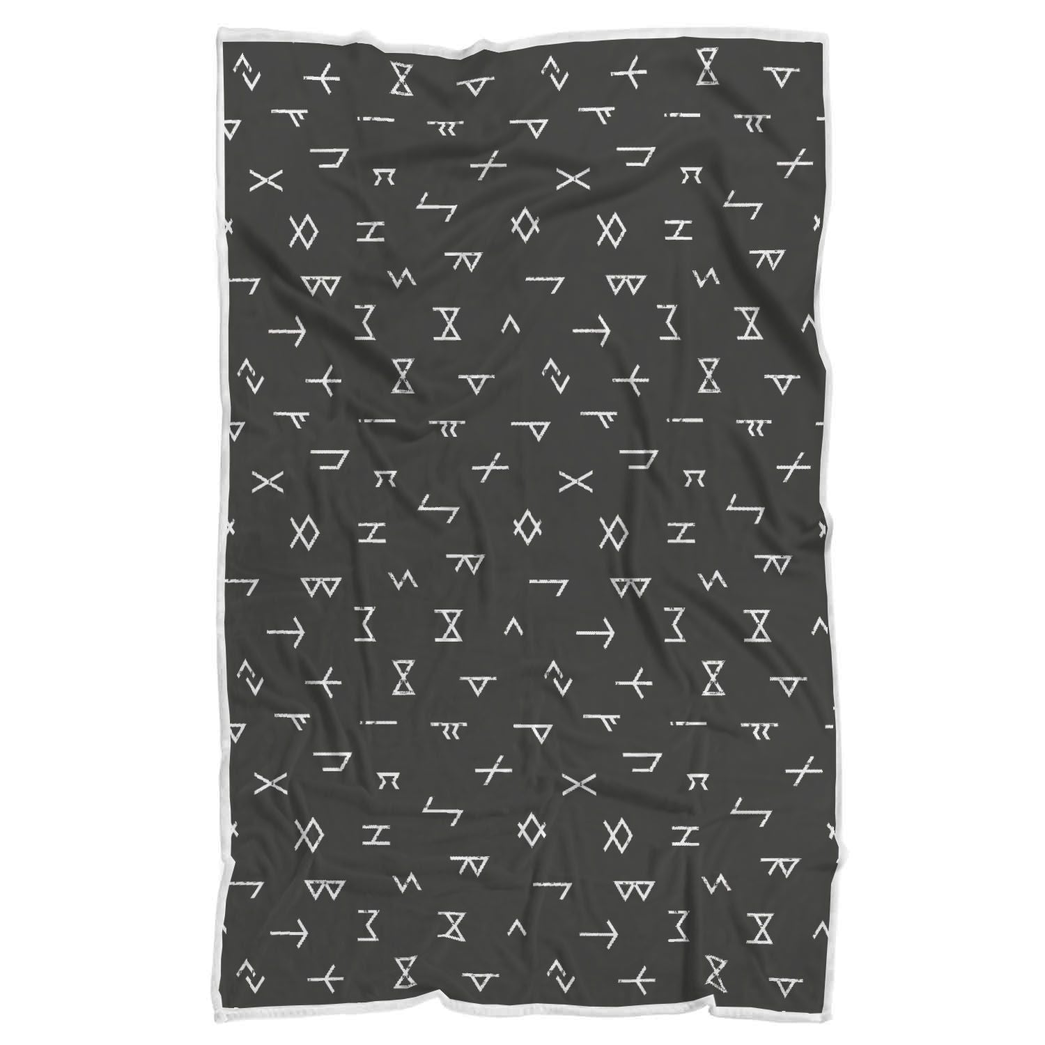 Scandinavian Viking Futhark Norse Runes Pattern Print Throw Blanket-grizzshop