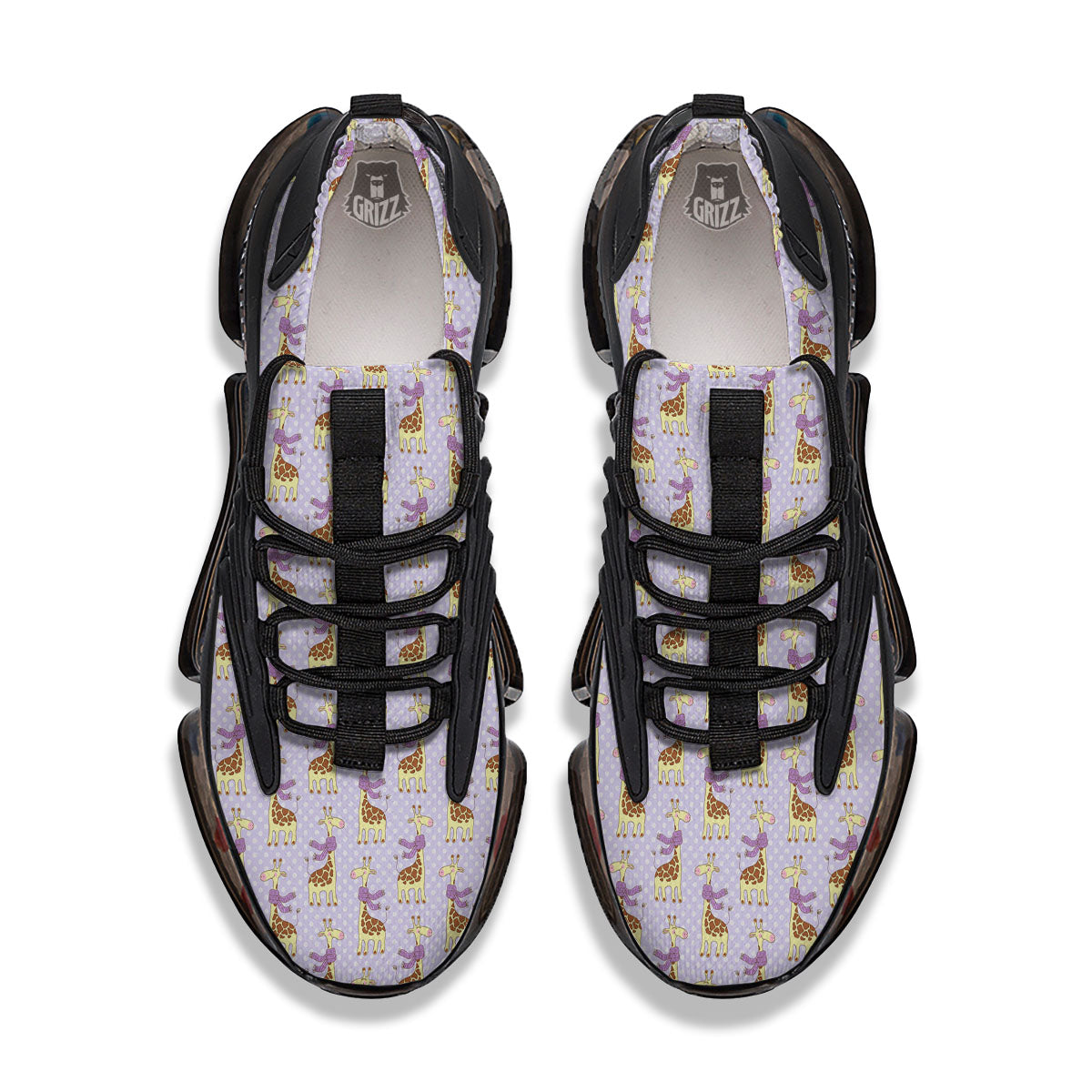 Scarf With Giraffe Print Pattern Black Gym Shoes-grizzshop