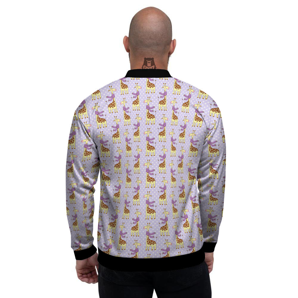 Scarf With Giraffe Print Pattern Men's Bomber Jacket-grizzshop