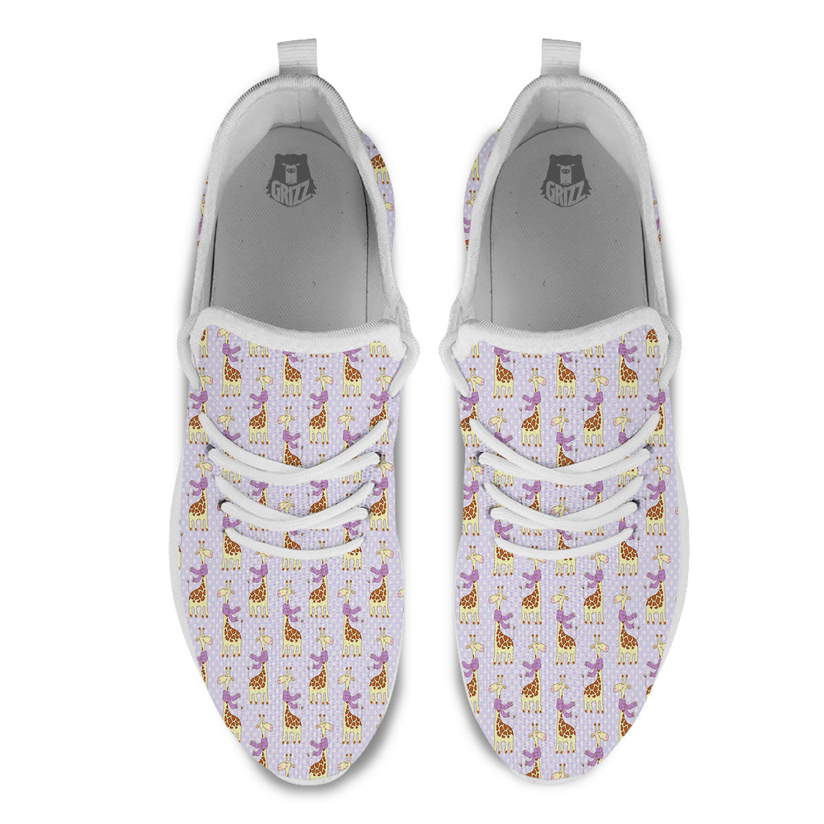 Scarf With Giraffe Print Pattern White Athletic Shoes-grizzshop
