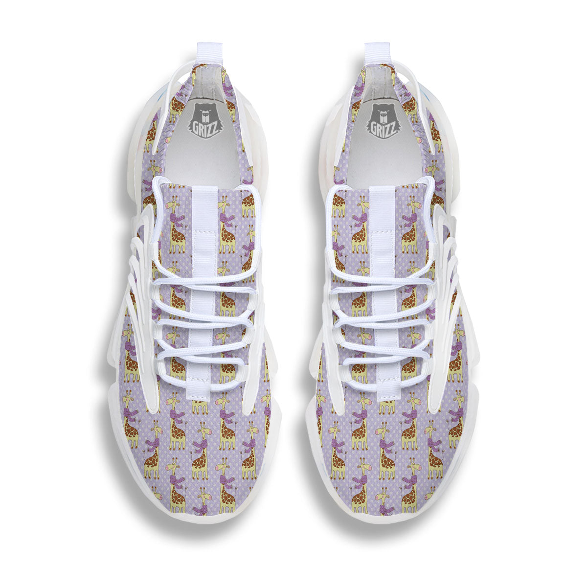 Scarf With Giraffe Print Pattern White Gym Shoes-grizzshop