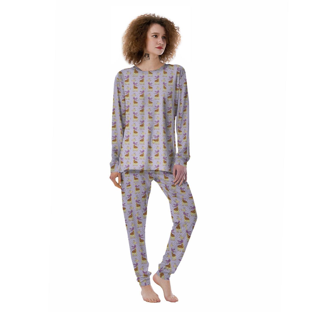Scarf With Giraffe Print Pattern Women's Pajamas-grizzshop