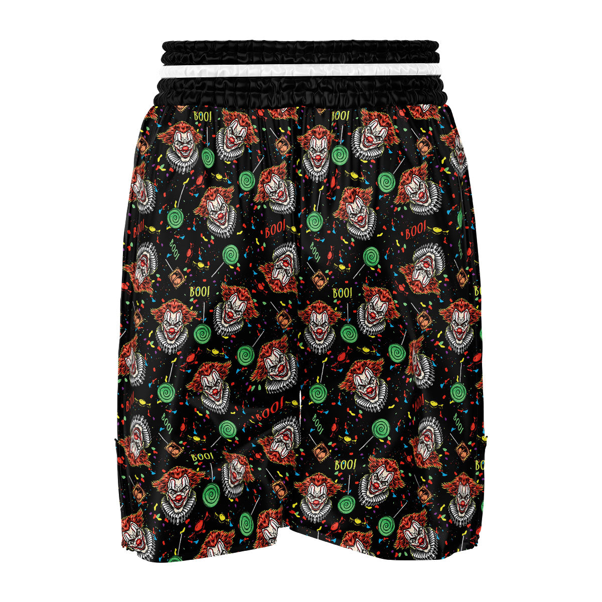 Scary Clown Halloween Print Pattern Boxing Shorts-grizzshop