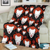 Scary Clown Pattern Print Blanket-grizzshop