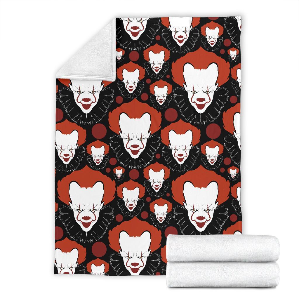 Scary Clown Pattern Print Blanket-grizzshop