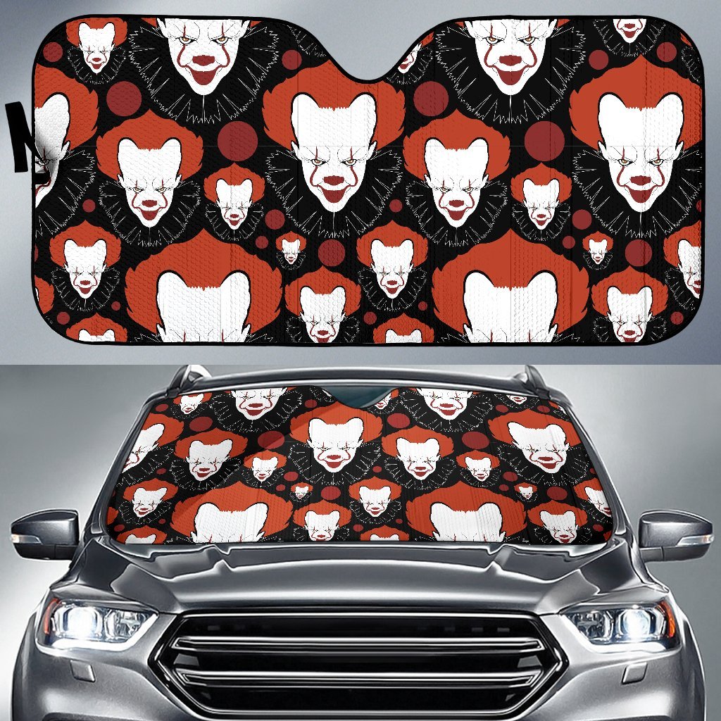 Scary Clown Pattern Print Car Sun Shade-grizzshop