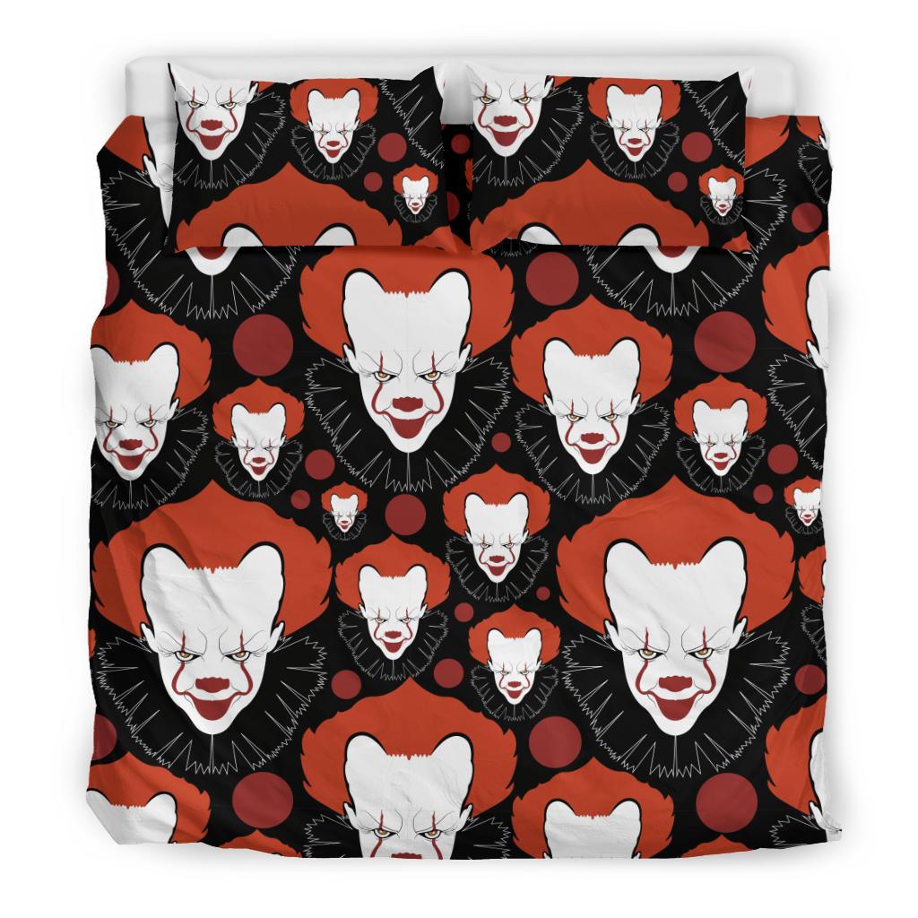 Scary Clown Pattern Print Duvet Cover Bedding Set-grizzshop