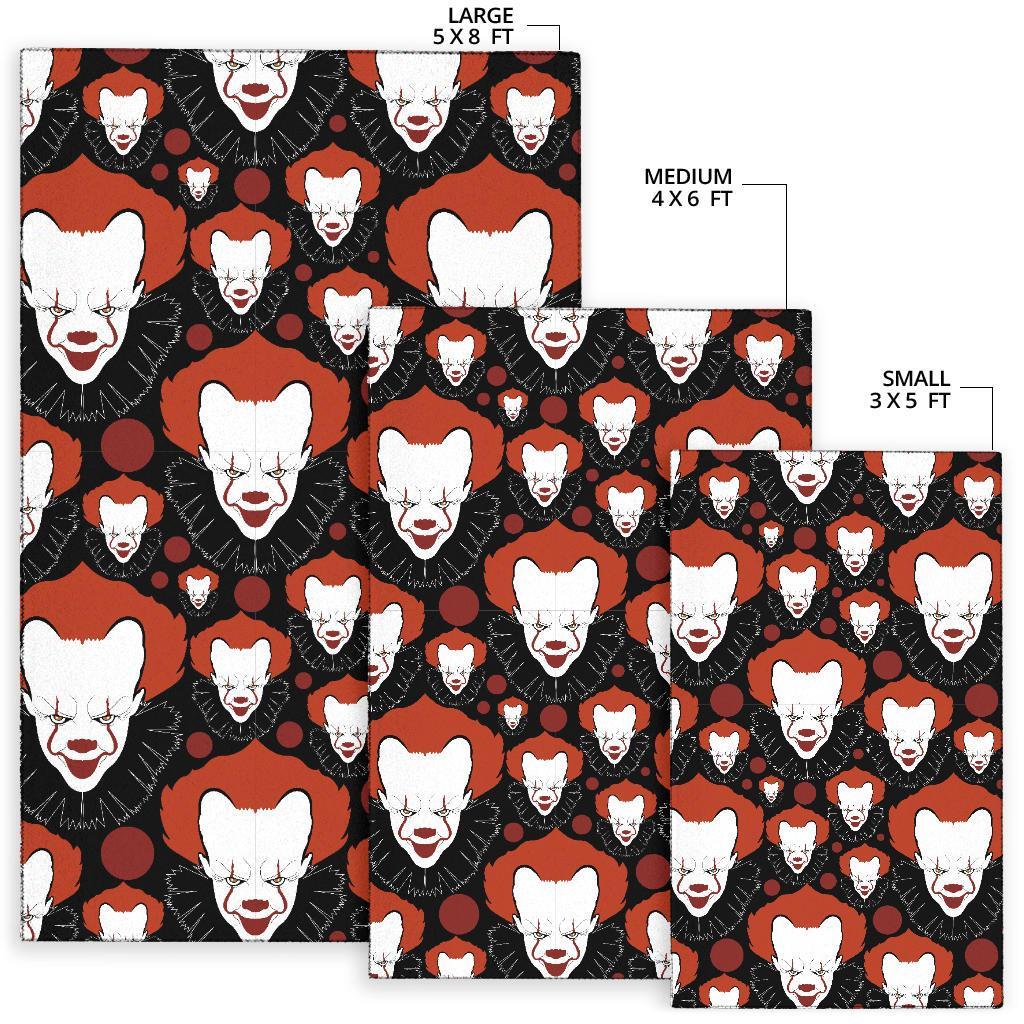 Scary Clown Pattern Print Floor Mat-grizzshop