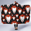 Scary Clown Pattern Print Hooded Blanket-grizzshop