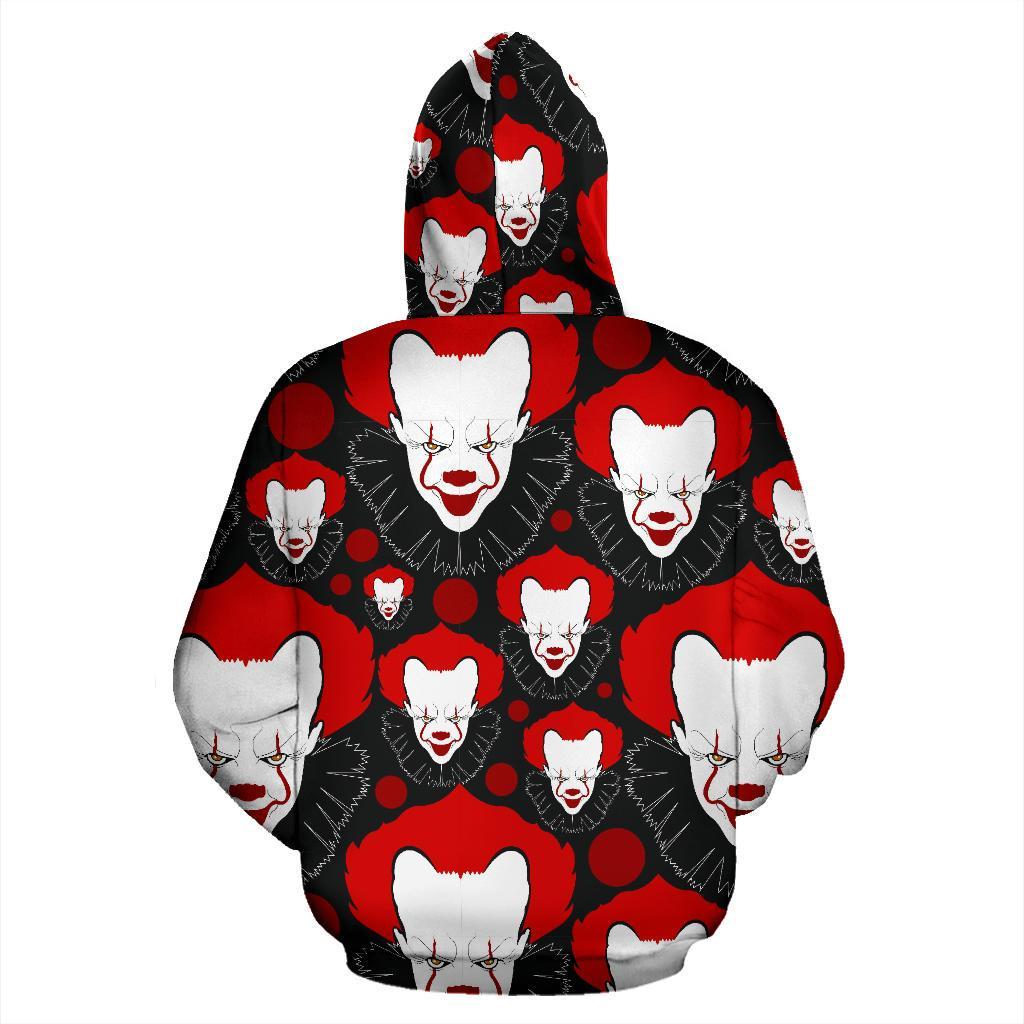 Scary Clown Pattern Print Men Women Pullover Hoodie-grizzshop