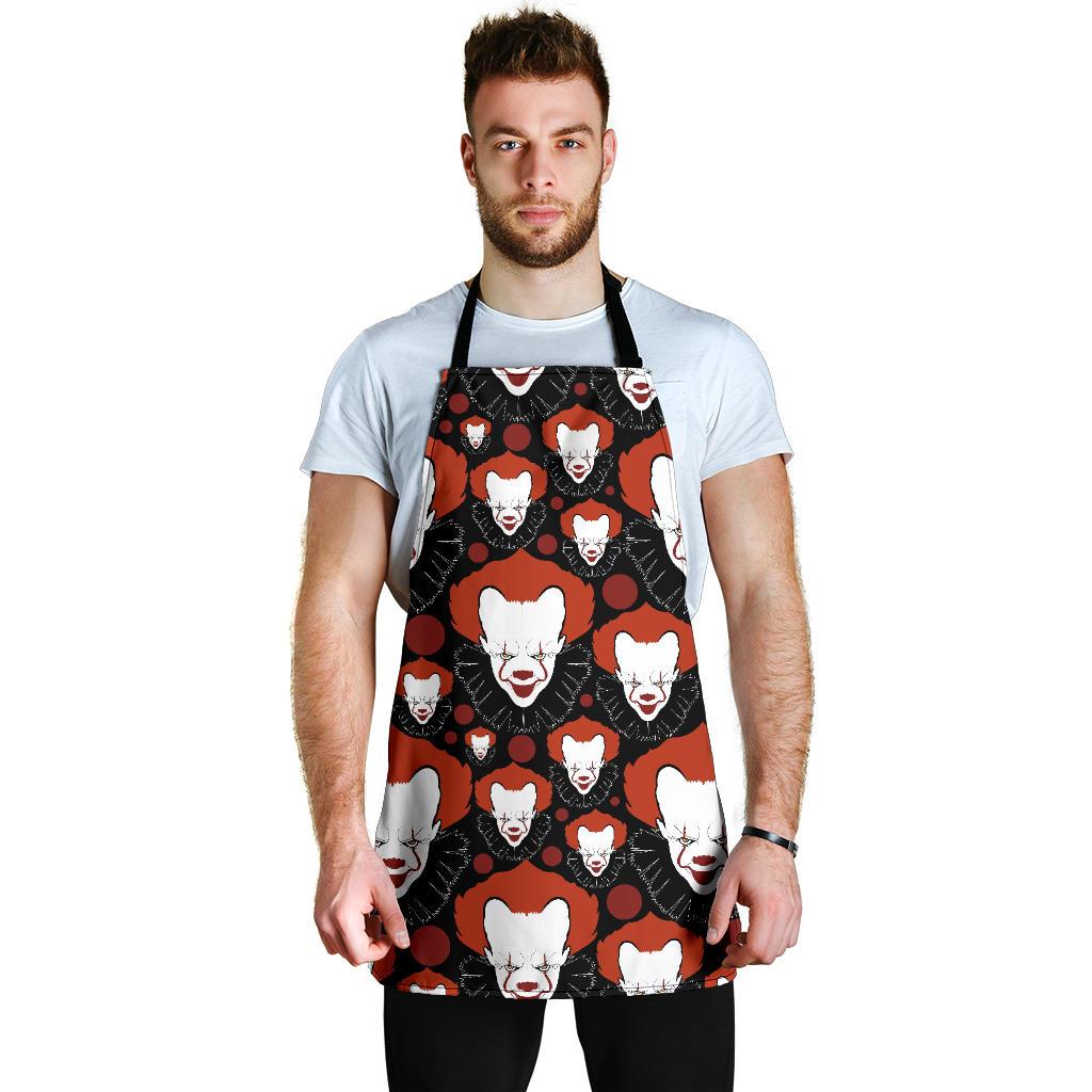 Scary Clown Pattern Print Men's Apron-grizzshop