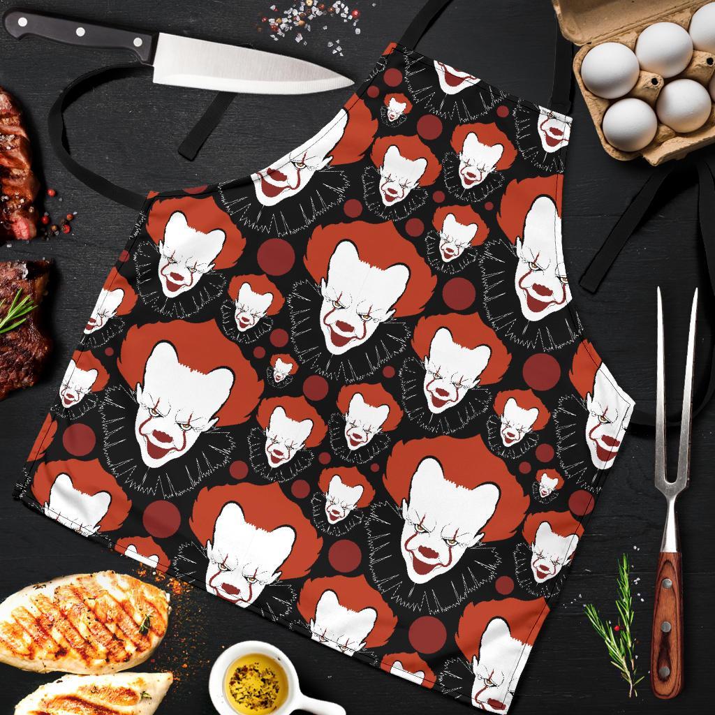 Scary Clown Pattern Print Men's Apron-grizzshop