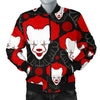 Scary Clown Pattern Print Men's Bomber Jacket-grizzshop