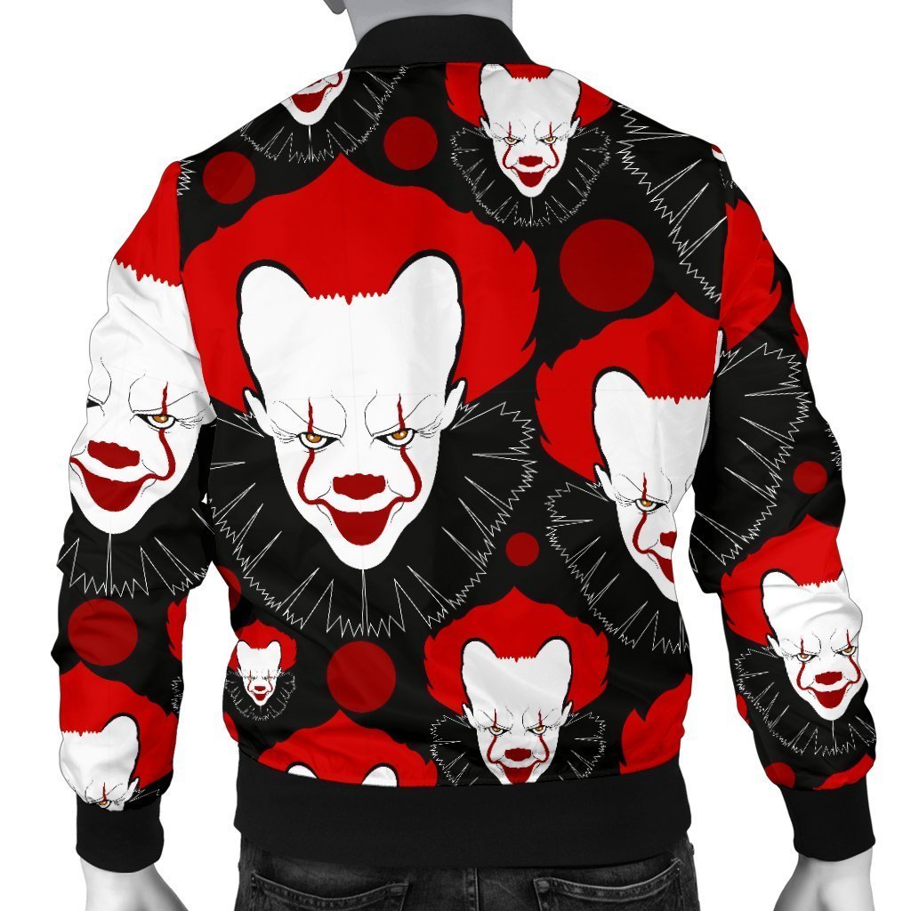 Scary Clown Pattern Print Men's Bomber Jacket-grizzshop