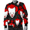 Scary Clown Pattern Print Men's Bomber Jacket-grizzshop