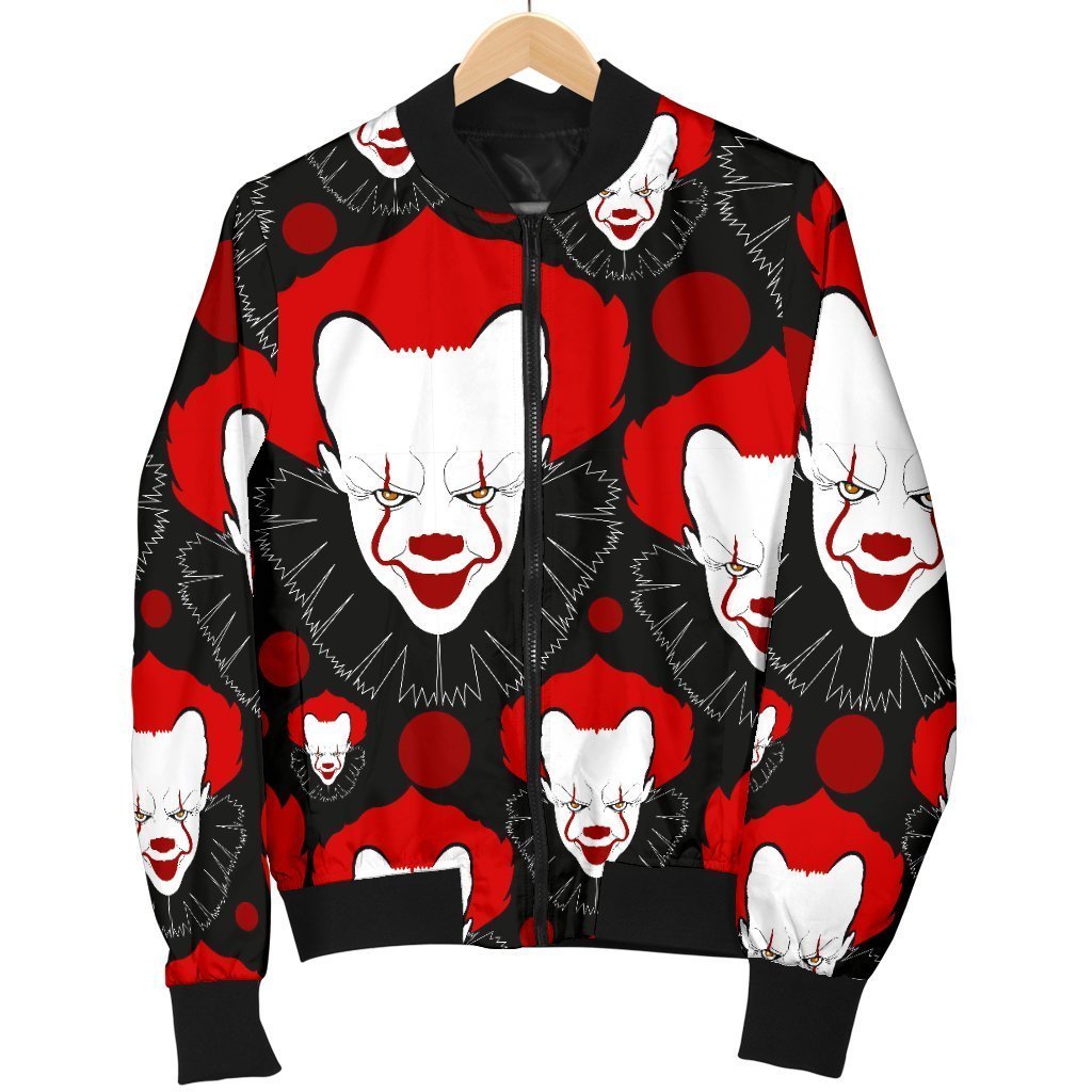 Scary Clown Pattern Print Men's Bomber Jacket-grizzshop