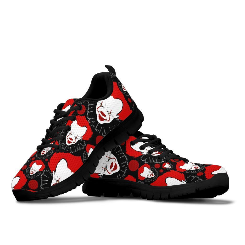 Scary Clown Pattern Print Sneaker Shoes For Men Women-grizzshop