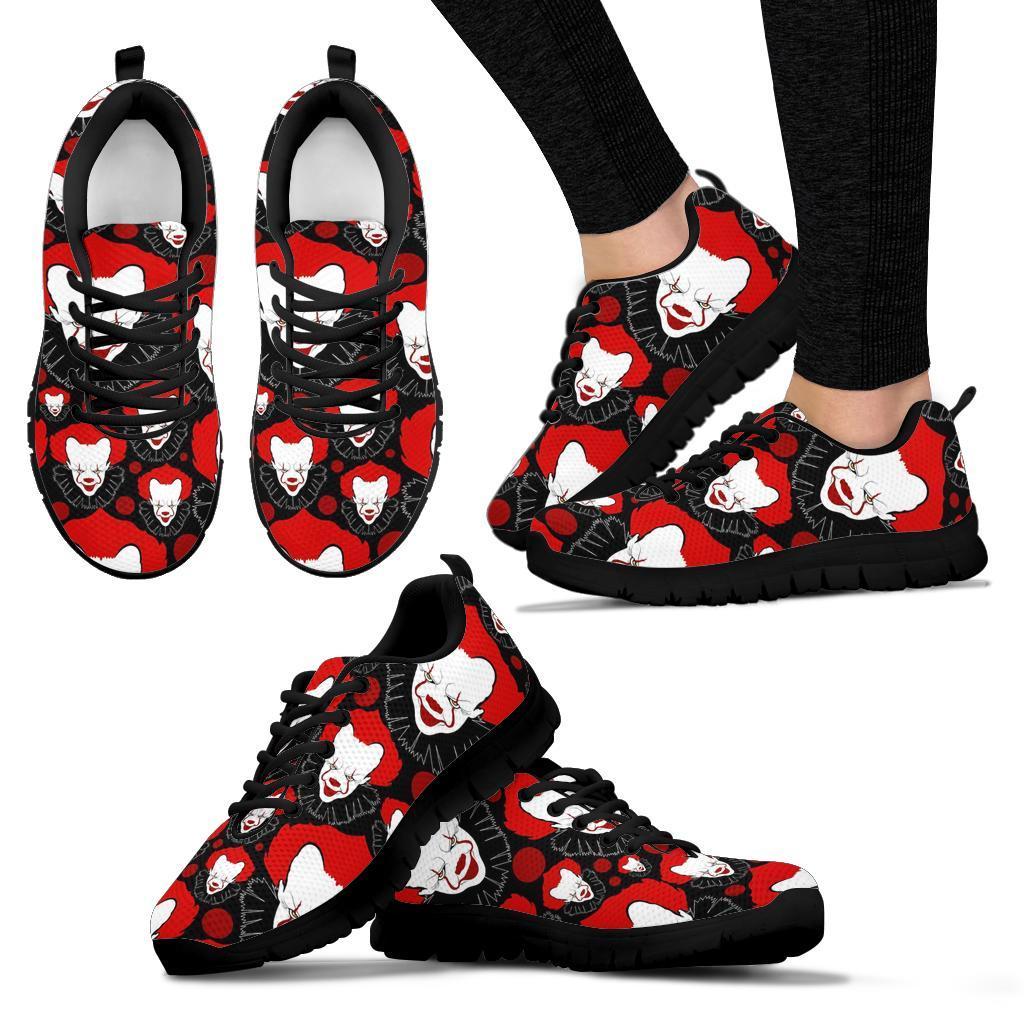 Scary Clown Pattern Print Sneaker Shoes For Men Women-grizzshop