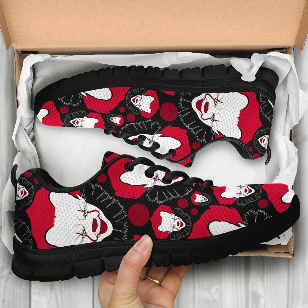 Scary Clown Pattern Print Sneaker Shoes For Men Women-grizzshop