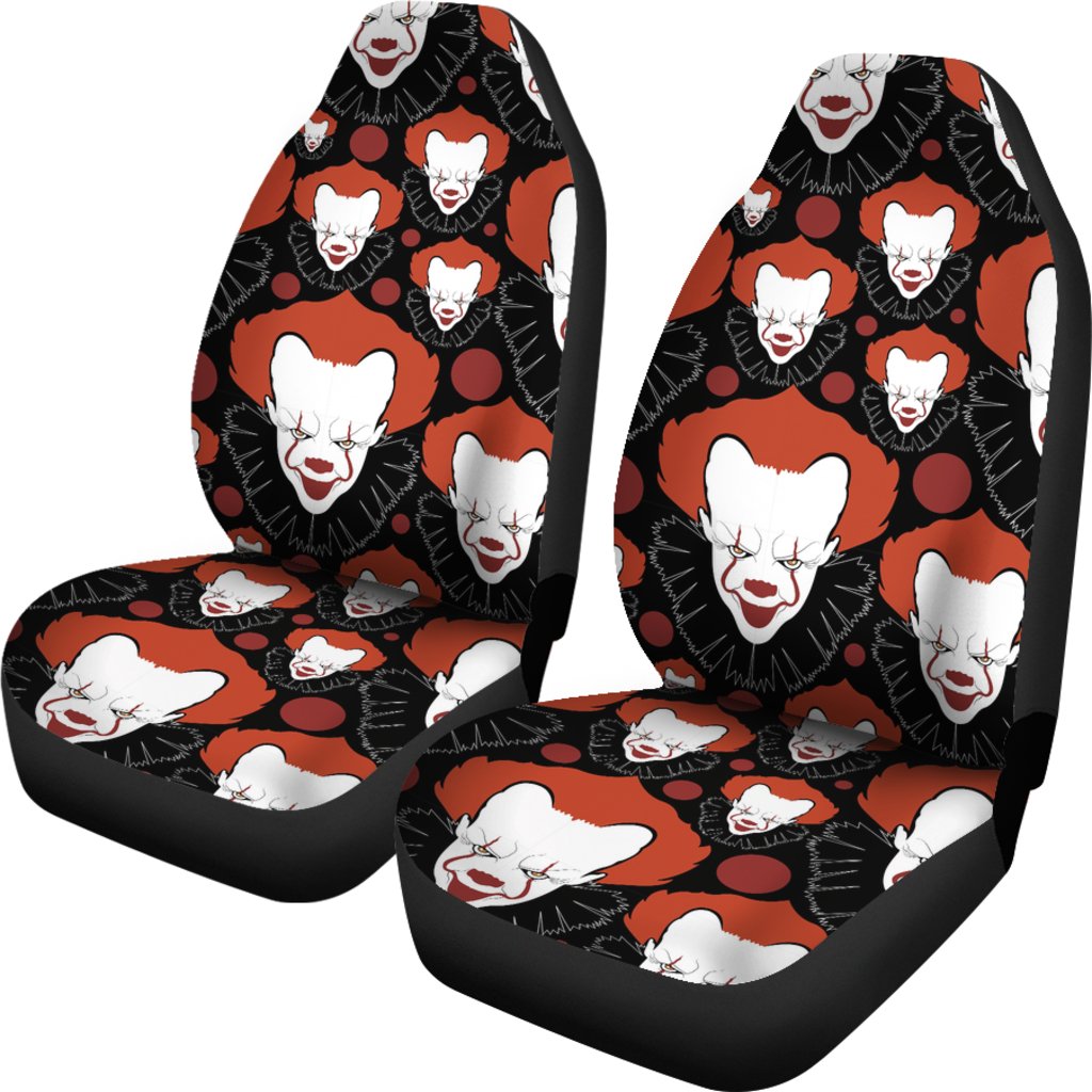 Scary Clown Pattern Print Universal Fit Car Seat Covers-grizzshop